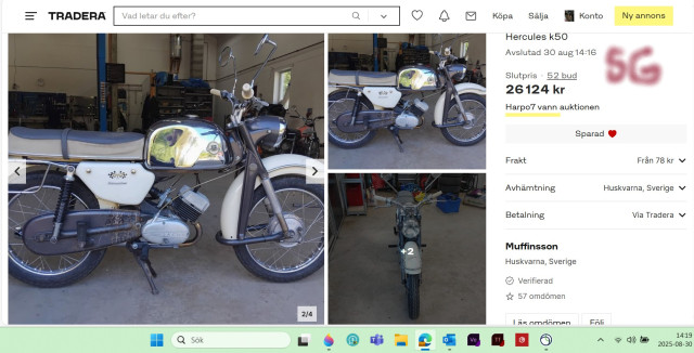 250830 SG kolla Tradera 1966 K50 ingen Suzuki utan Hercules med 5 växlad och 80cc.jpg