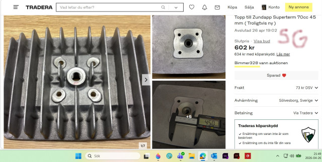 260426 SG bjöd på och sen fastna på klasiker aktion så missa slutet. Den Zundapp  Superterm toppen för 600kr kan ej säljare vara nöjd med.jpg
