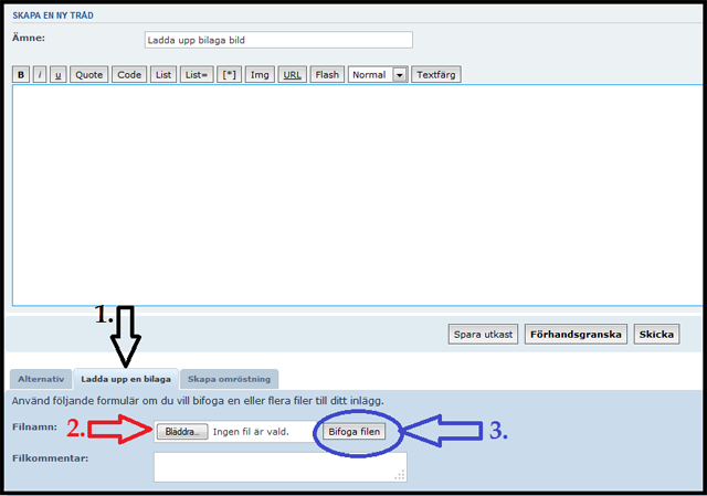 Ladda upp bilaga. Steg 1 - 3
